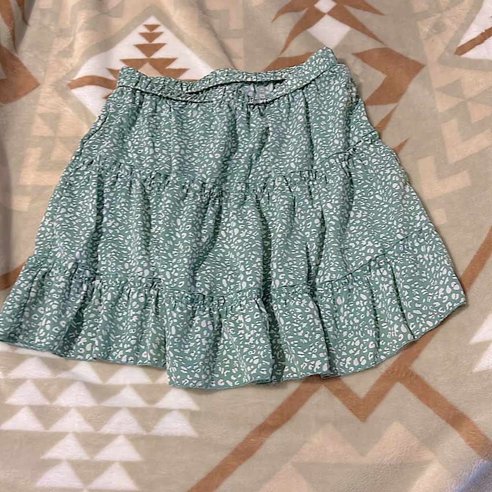 Green blue tier skirt